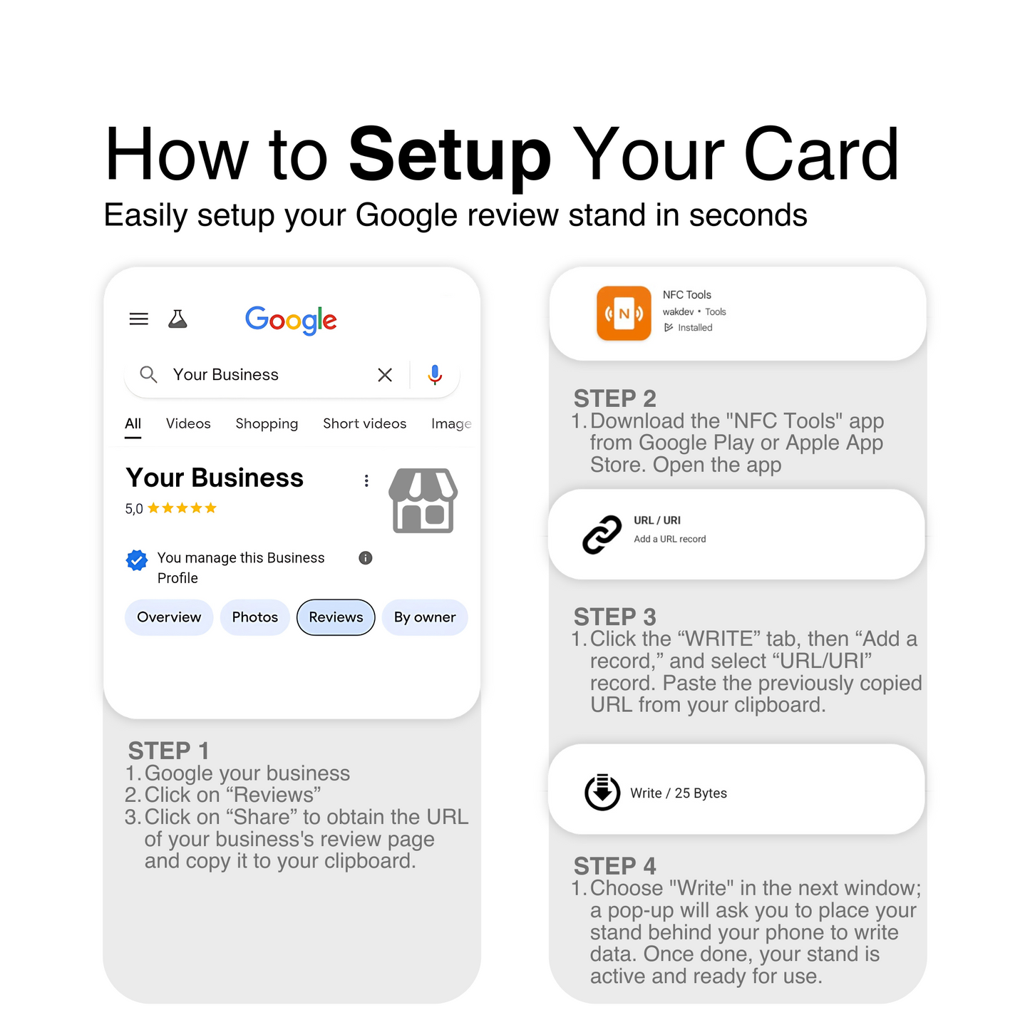 Google Review NFC Stand Display